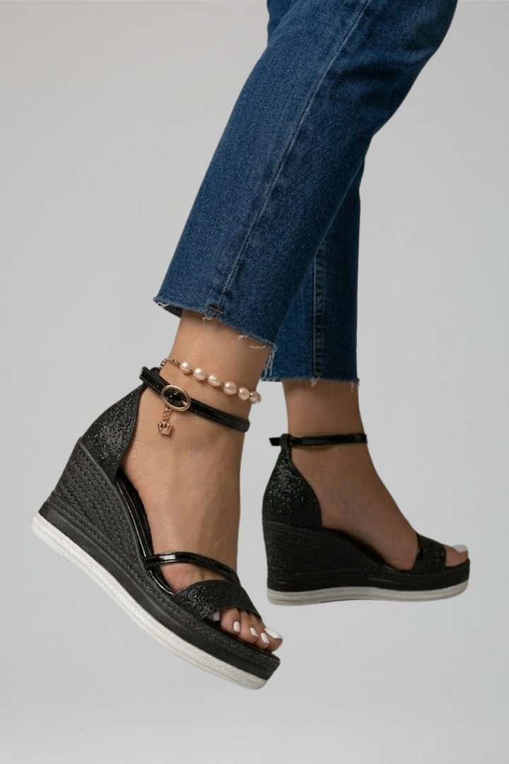Womens Cushioned Platform Sandals - Contoured Footbed Slip-On