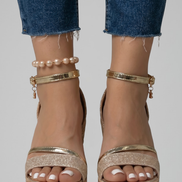Womens Cushioned Platform Sandals - Contoured Footbed Slip-On