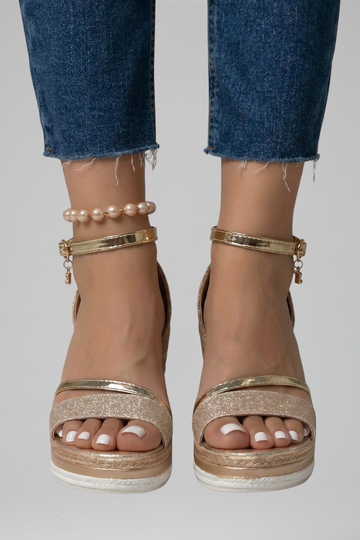 Womens Cushioned Platform Sandals - Contoured Footbed Slip-On
