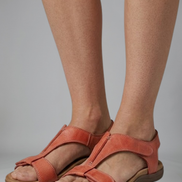 Womens Vegan Leather T-Strap Sandals - Cushioned Footbed