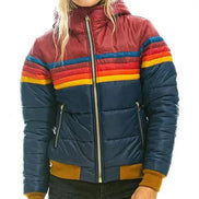 Womens Hooded Puffer Jacket – Padded Retro Winter Style
