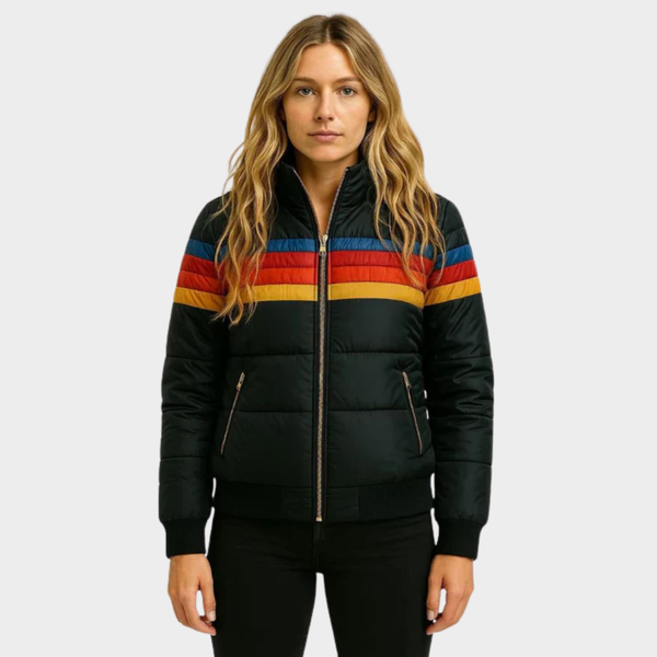 Womens Hooded Puffer Jacket – Padded Retro Winter Style