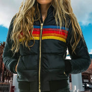 Womens Hooded Puffer Jacket – Padded Retro Winter Style