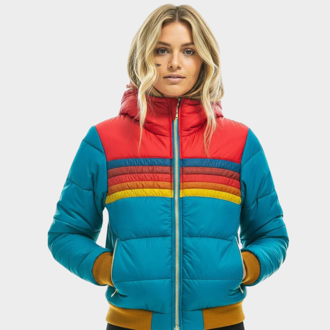 Womens Hooded Puffer Jacket – Padded Retro Winter Style