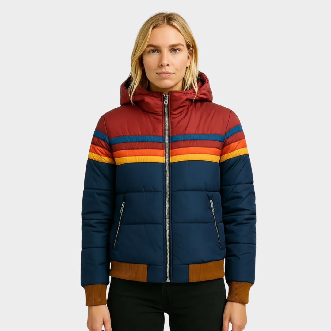 Womens Hooded Puffer Jacket – Padded Retro Winter Style