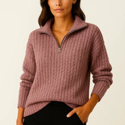 Serin – Half Zip Jumper Womens Soft Knit Pullover Relaxed Fit Cosy