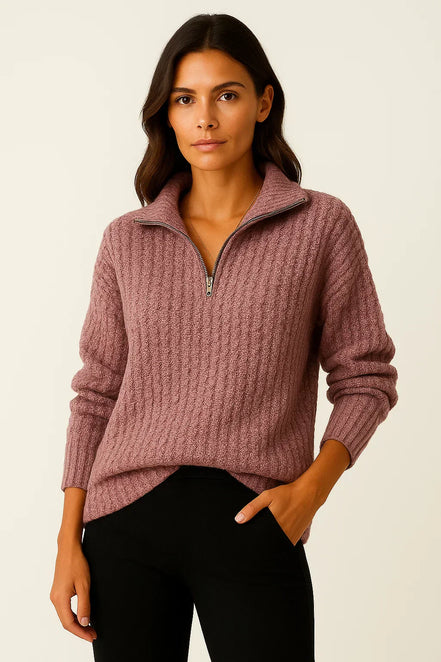 Serin – Half Zip Jumper Womens Soft Knit Pullover Relaxed Fit Cosy