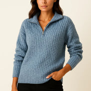 Serin – Half Zip Jumper Womens Soft Knit Pullover Relaxed Fit Cosy