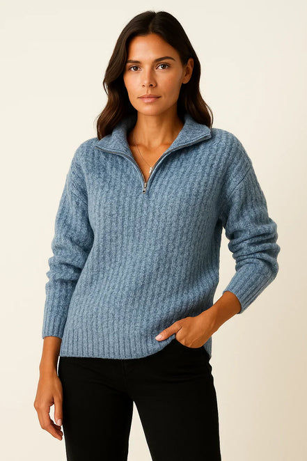 Serin – Half Zip Jumper Womens Soft Knit Pullover Relaxed Fit Cosy