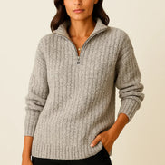 Serin – Half Zip Jumper Womens Soft Knit Pullover Relaxed Fit Cosy