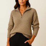 Serin – Half Zip Jumper Womens Soft Knit Pullover Relaxed Fit Cosy