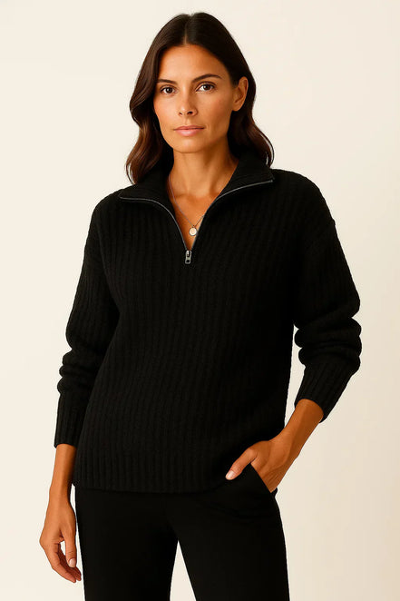 Serin – Half Zip Jumper Womens Soft Knit Pullover Relaxed Fit Cosy