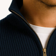 Mens Half Zip Knit Sweater – Classic Textured Everyday Style