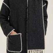 Jade – Scarf Jacket Women Winter Coat Women Wrap Jacket Contrast Trim Chic