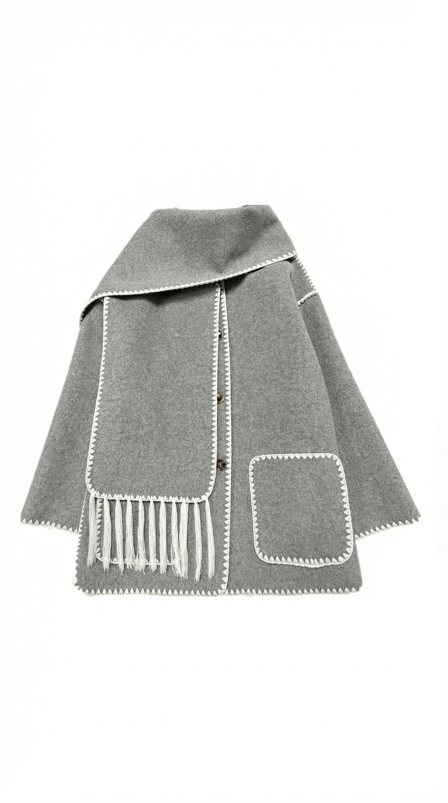 Jade – Scarf Jacket Women Winter Coat Women Wrap Jacket Contrast Trim Chic