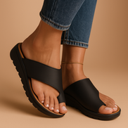 Womens Toe-Loop Slide Sandals - Contoured Footbed Adjustable Fit