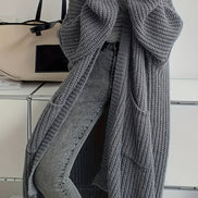 Womens Oversized Longline Cardigan – Chunky Knit Layering Piece