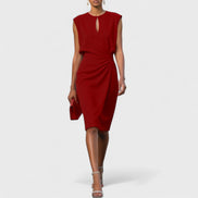 Waist-Defining Midi Dress - Race Day Style