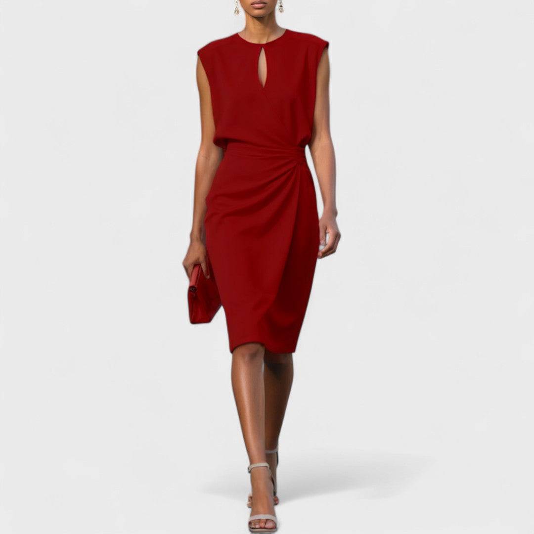 Waist-Defining Midi Dress - Race Day Style