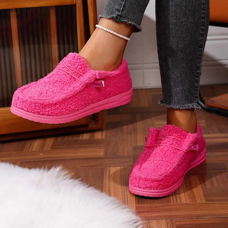 Womens Teddy Fleece Slippers – Cosy Slip-On Style