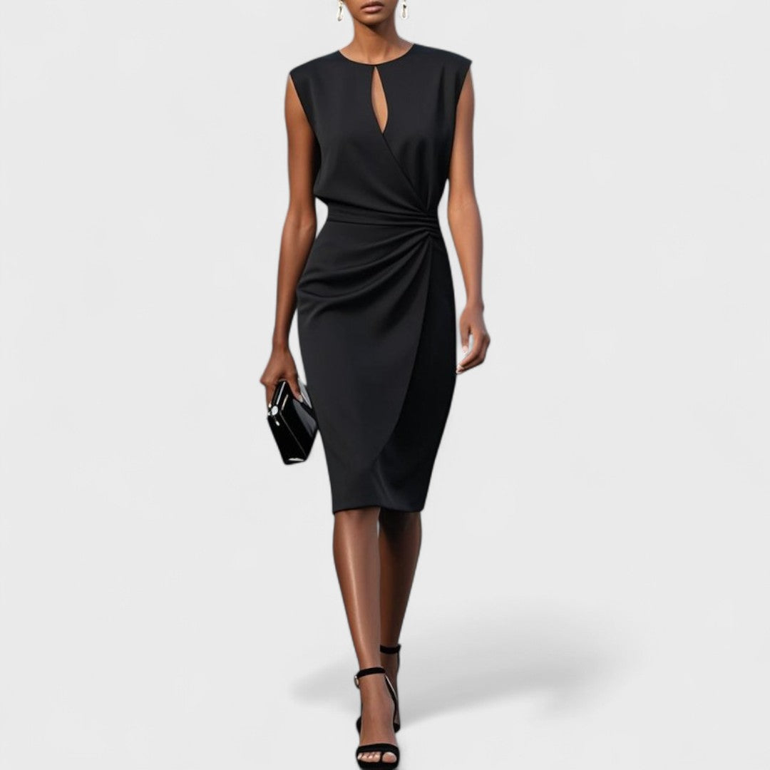 Waist-Defining Midi Dress - Race Day Style