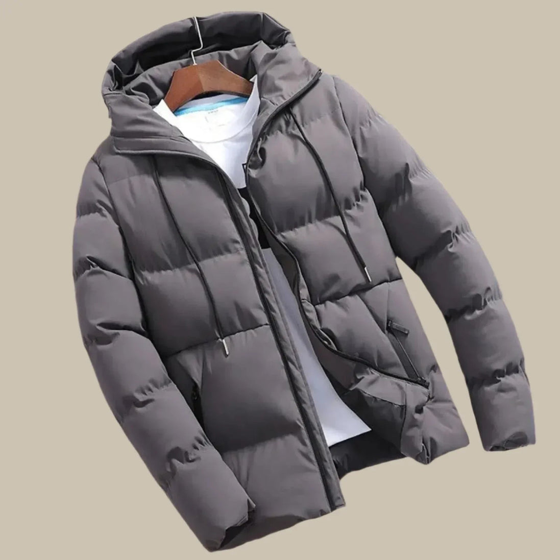 Hudson – Mens Puffer Jacket Waterproof Winter Coat Hooded Warm Windproof