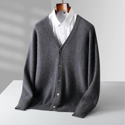Mens Button Up Cardigan – Classic V Neck Everyday Style