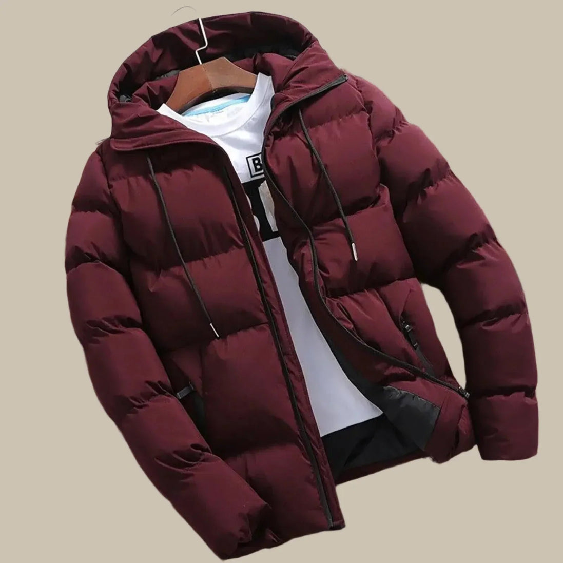 Hudson – Mens Puffer Jacket Waterproof Winter Coat Hooded Warm Windproof