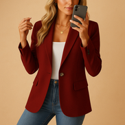 Womens Tailored Stretch Blazer - Structured Feminine Fit