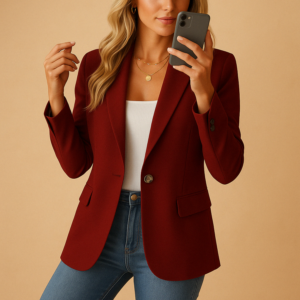 Womens Tailored Stretch Blazer - Structured Feminine Fit