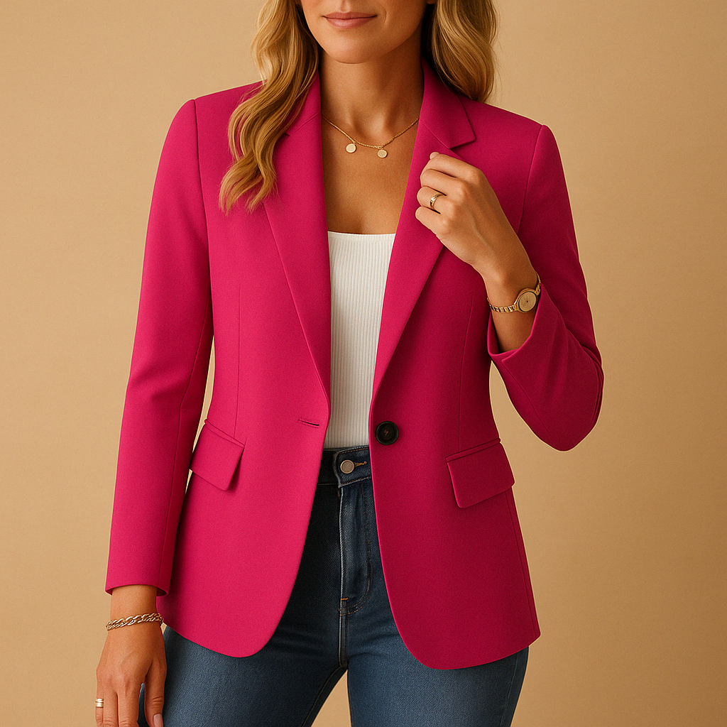 Womens Tailored Stretch Blazer - Structured Feminine Fit