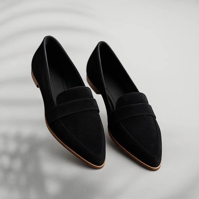 Womens Pointed-Toe Loafers - Flat Slip-On Style