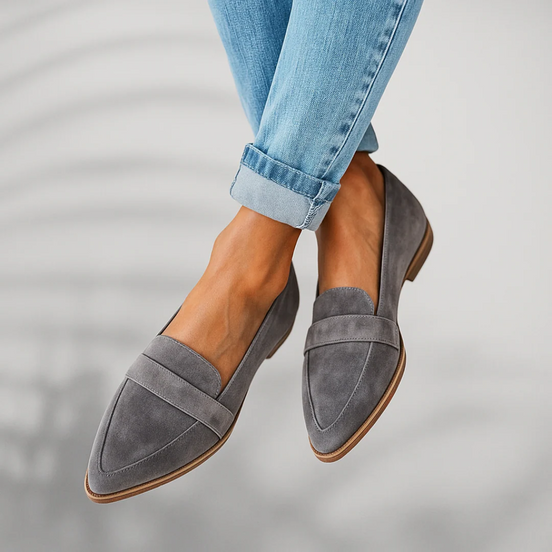 Womens Pointed-Toe Loafers - Flat Slip-On Style