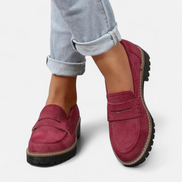 Womens Chunky Sole Loafers - Modern Penny Loafer Style