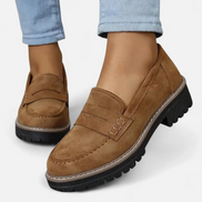 Womens Chunky Sole Loafers - Modern Penny Loafer Style