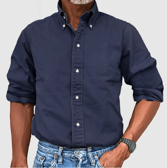 Mens Button-Down Collar Shirt - Classic Fit Long Sleeve