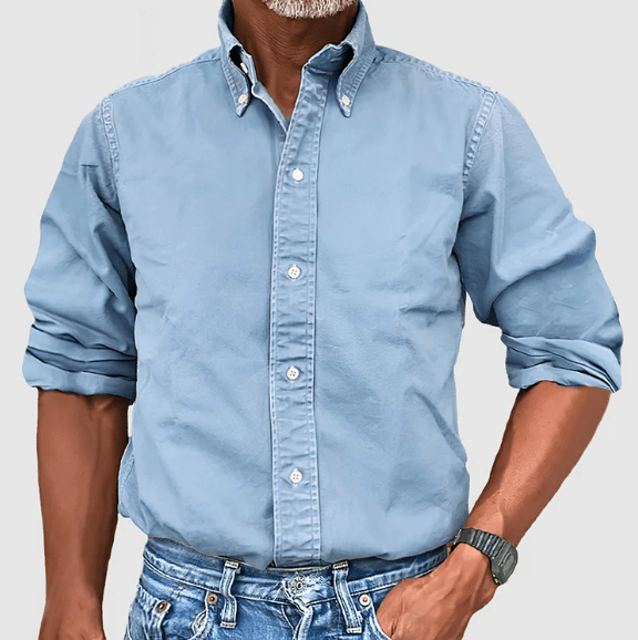 Mens Button-Down Collar Shirt - Classic Fit Long Sleeve
