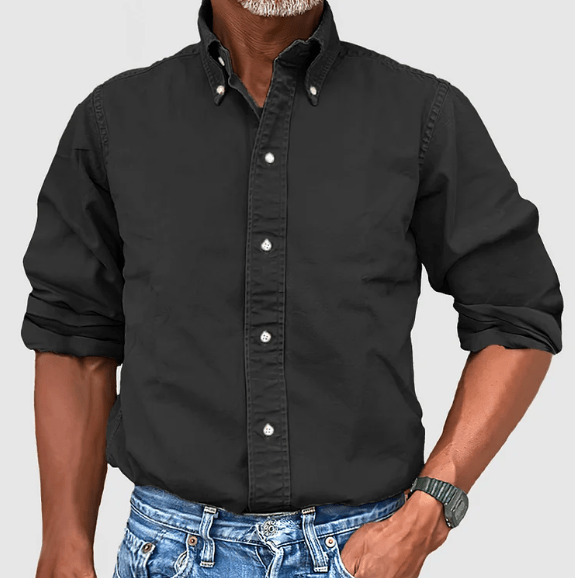 Mens Button-Down Collar Shirt - Classic Fit Long Sleeve