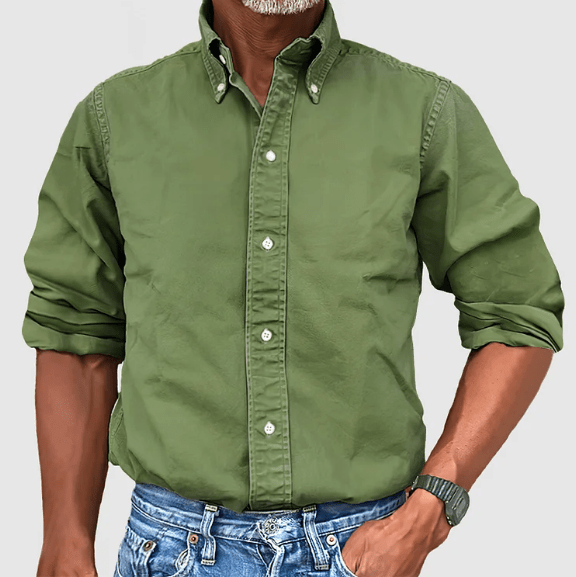 Mens Button-Down Collar Shirt - Classic Fit Long Sleeve