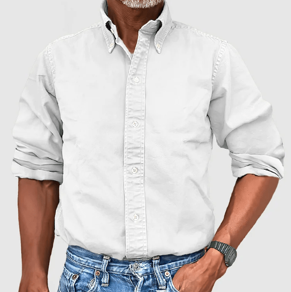 Mens Button-Down Collar Shirt - Classic Fit Long Sleeve
