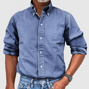 Mens Button-Down Collar Shirt - Classic Fit Long Sleeve