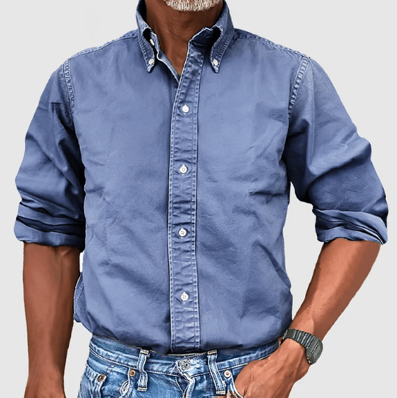 Mens Button-Down Collar Shirt - Classic Fit Long Sleeve