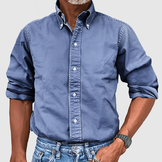 Mens Button-Down Collar Shirt - Classic Fit Long Sleeve