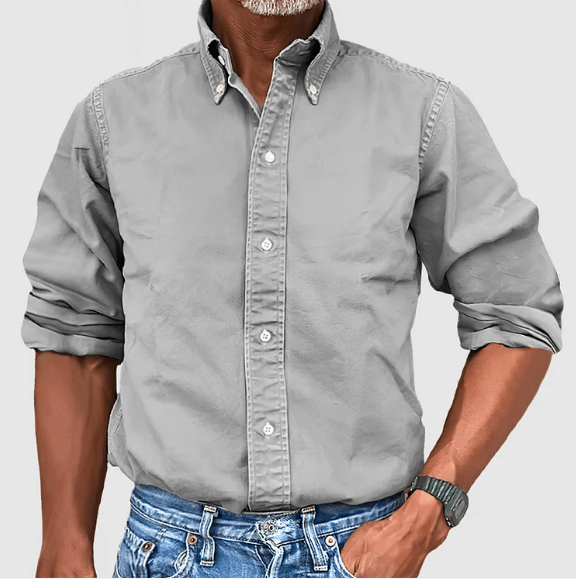 Mens Button-Down Collar Shirt - Classic Fit Long Sleeve