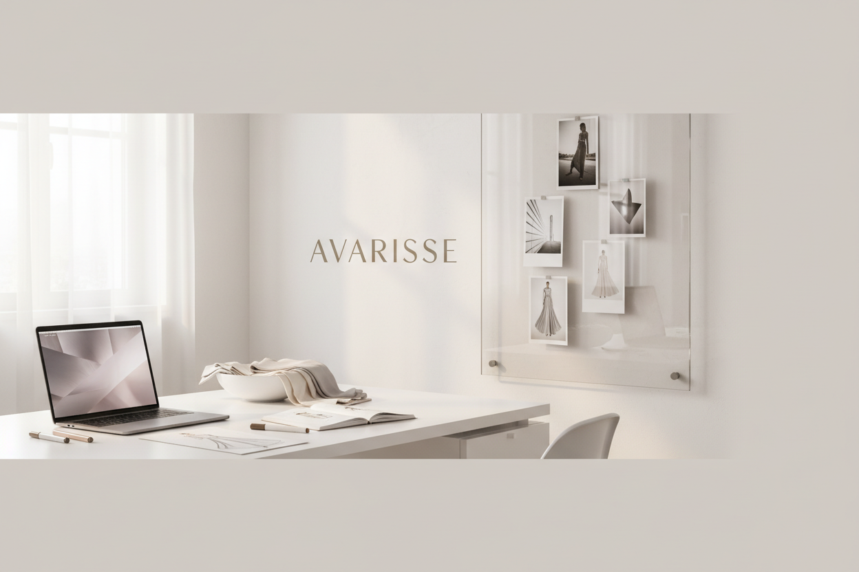make it more related to a contact page on a fashoin site. Also make sure the logo avarisse is visible. Maybe like an office setting. Make sure it fits on the banner page. So it needs to be a wide picture. 