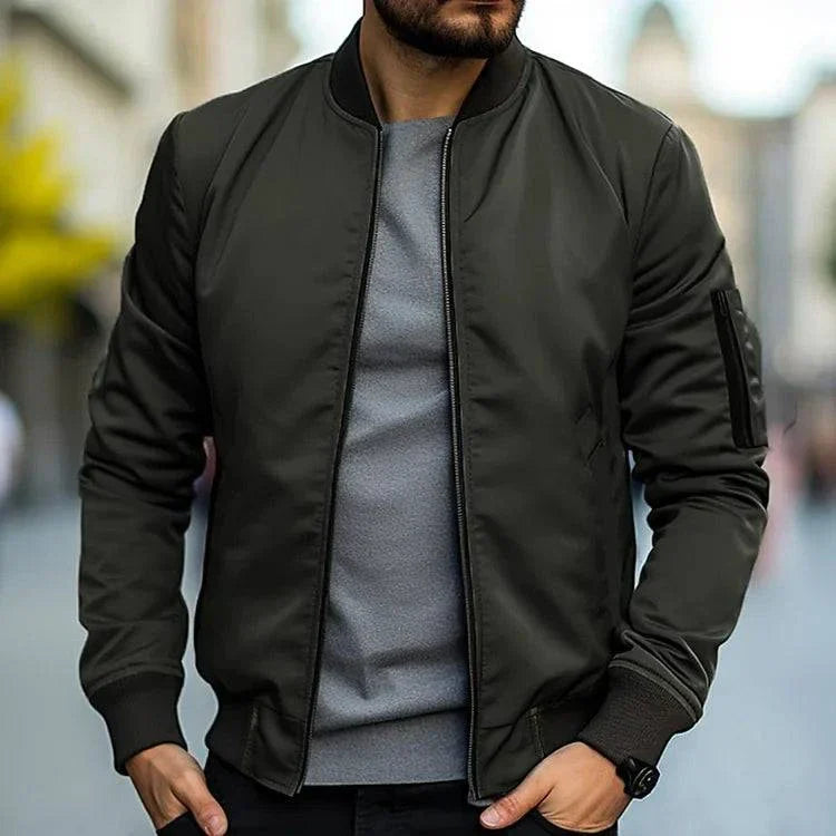 Mens Zip Up Bomber Jacket – Modern Streetwear Everyday Style