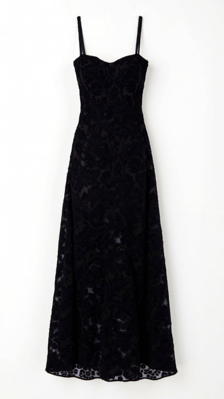 Womens Lace Style Maxi Dress – Elegant Occasion Statement Look