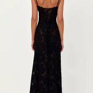 Womens Lace Style Maxi Dress – Elegant Occasion Statement Look