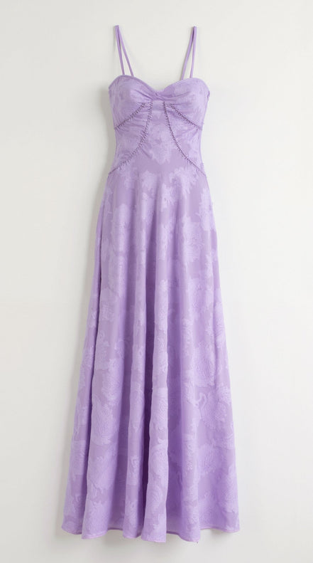 Womens Lace Style Maxi Dress – Elegant Occasion Statement Look