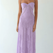 Womens Lace Style Maxi Dress – Elegant Occasion Statement Look